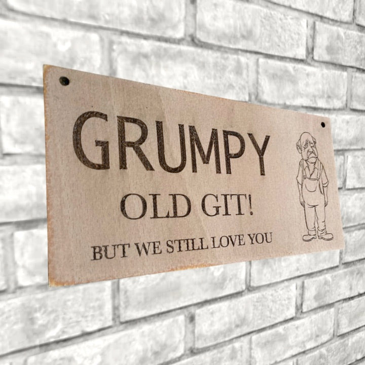 Personalised Grumpy Old Git Wooden Sign