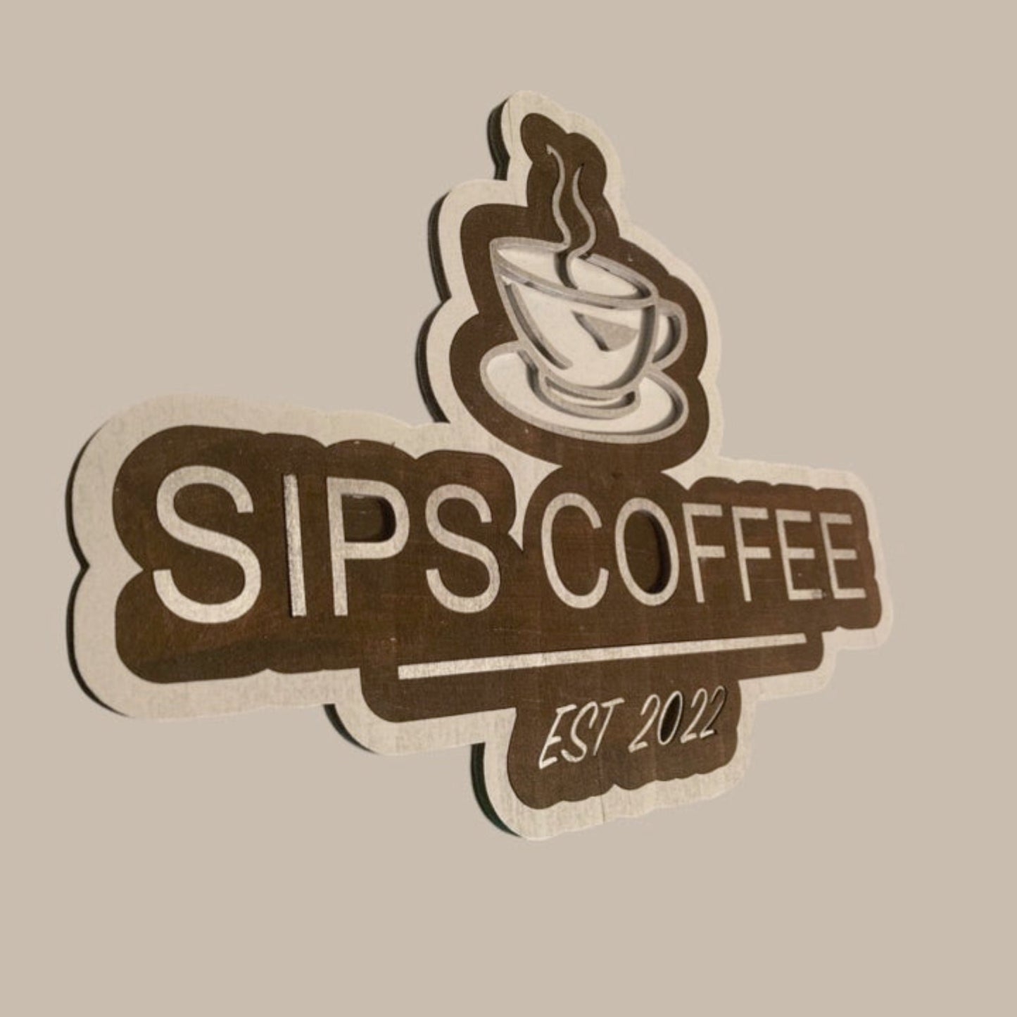 Wooden Coffee Shop Sign