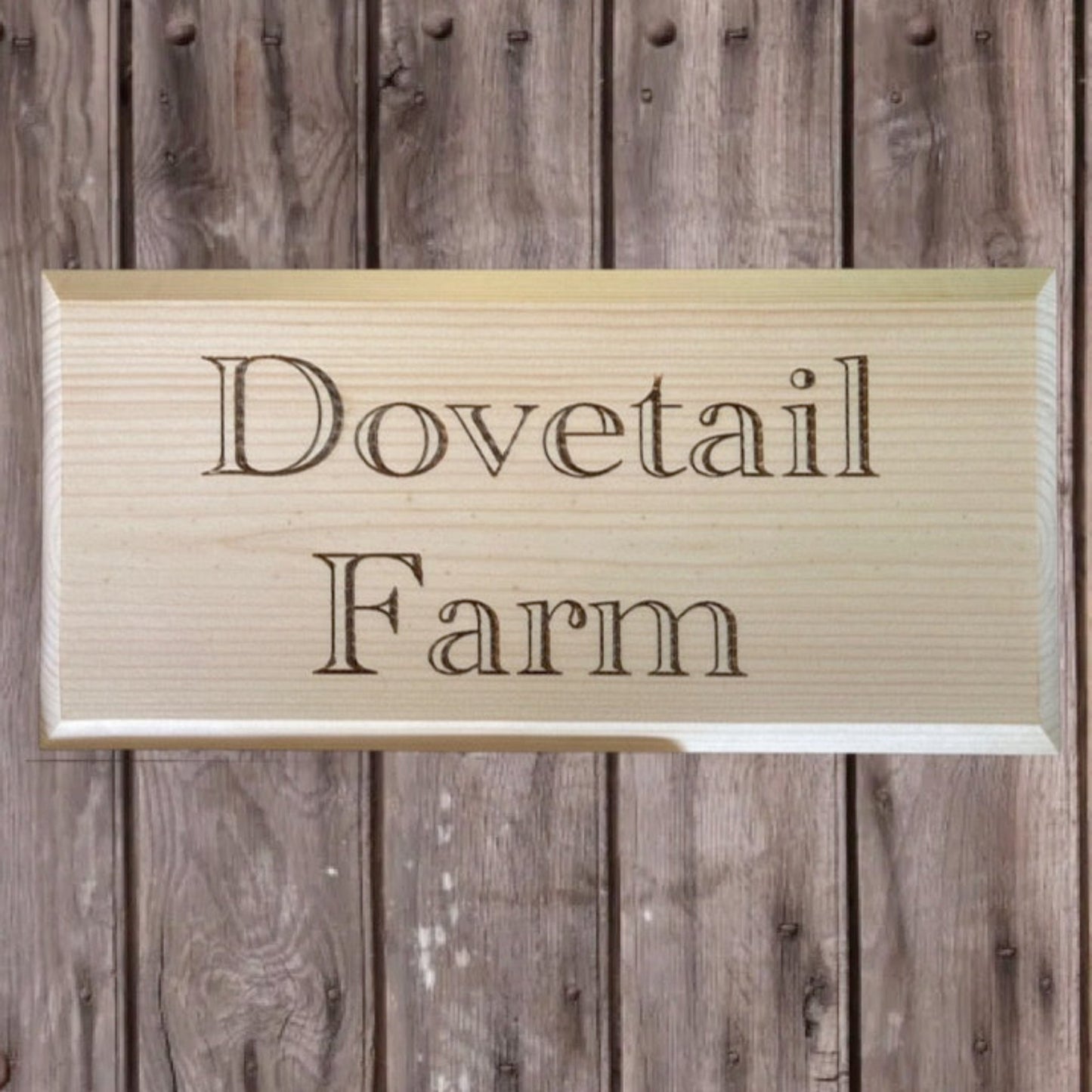 Chamfered Wooden Sign