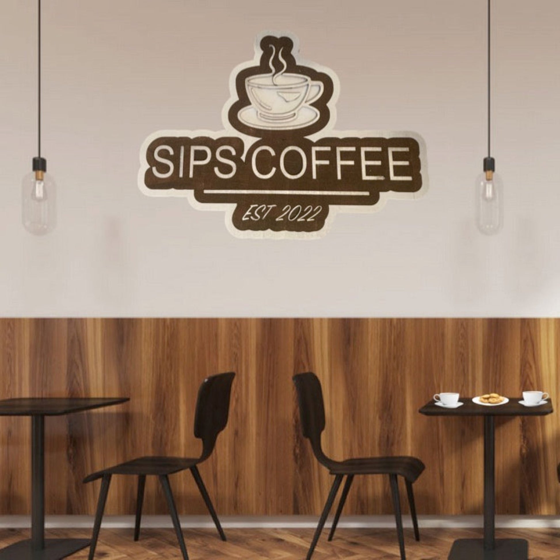 Wooden Coffee Shop Sign