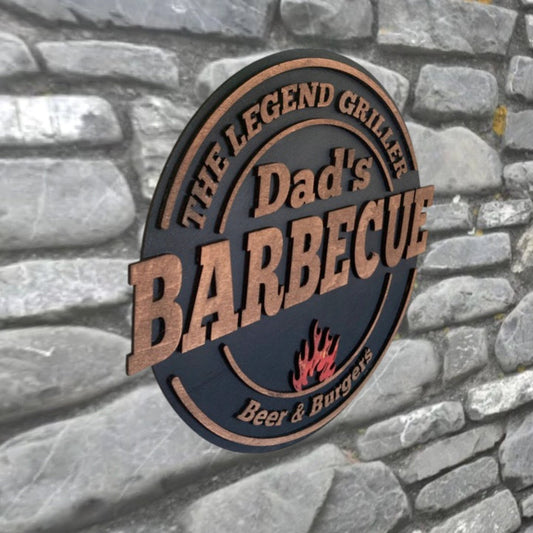 Personalised wooden BBQ sign