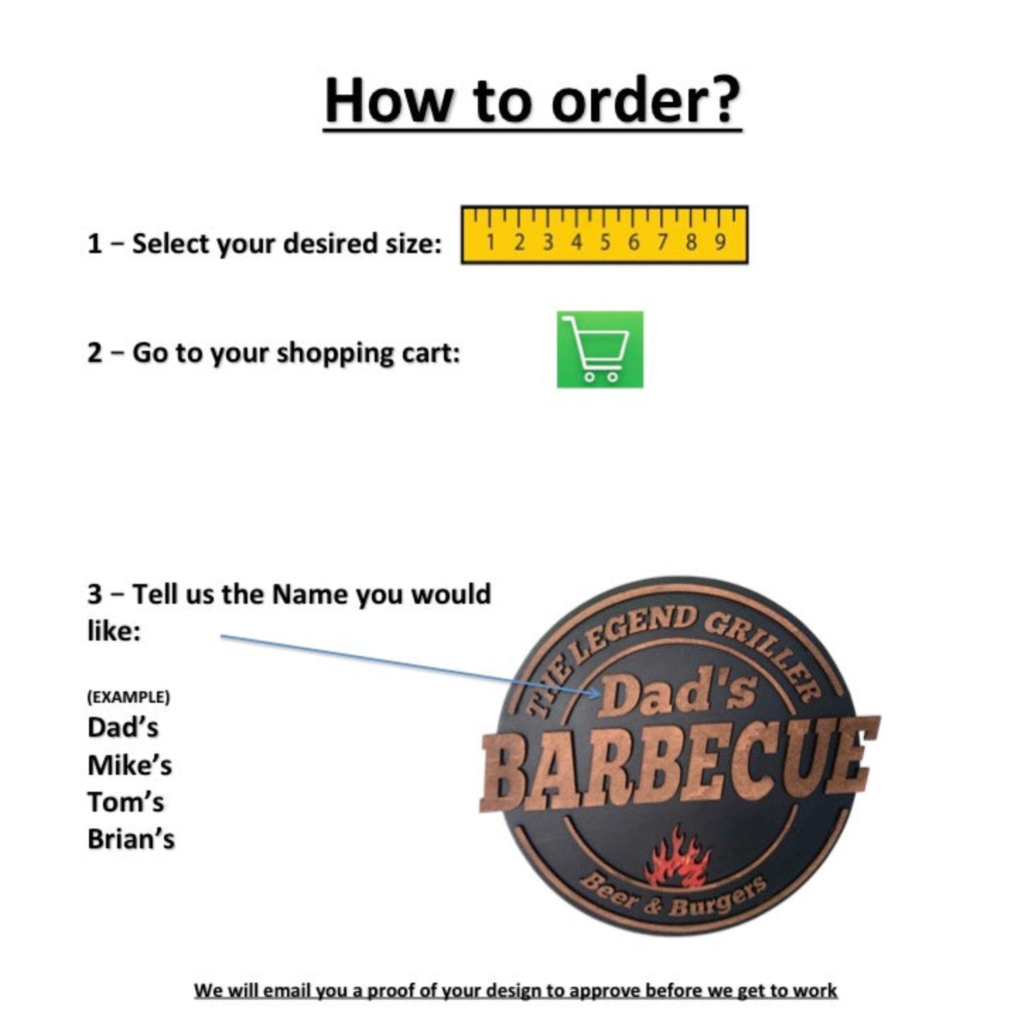 Personalised wooden BBQ sign