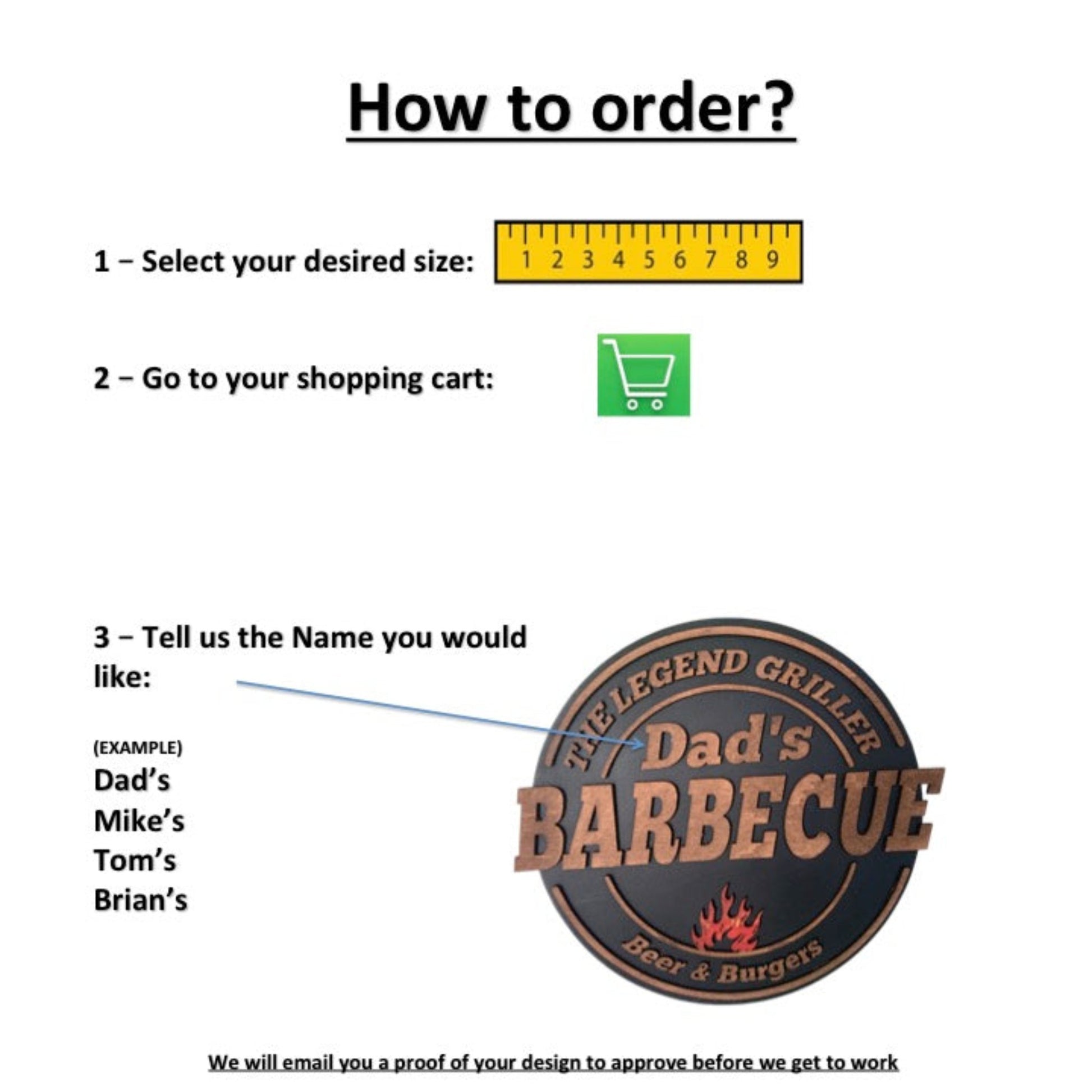 Personalised wooden BBQ sign