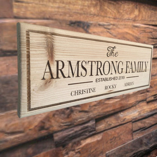 Wooden Family Name Sign