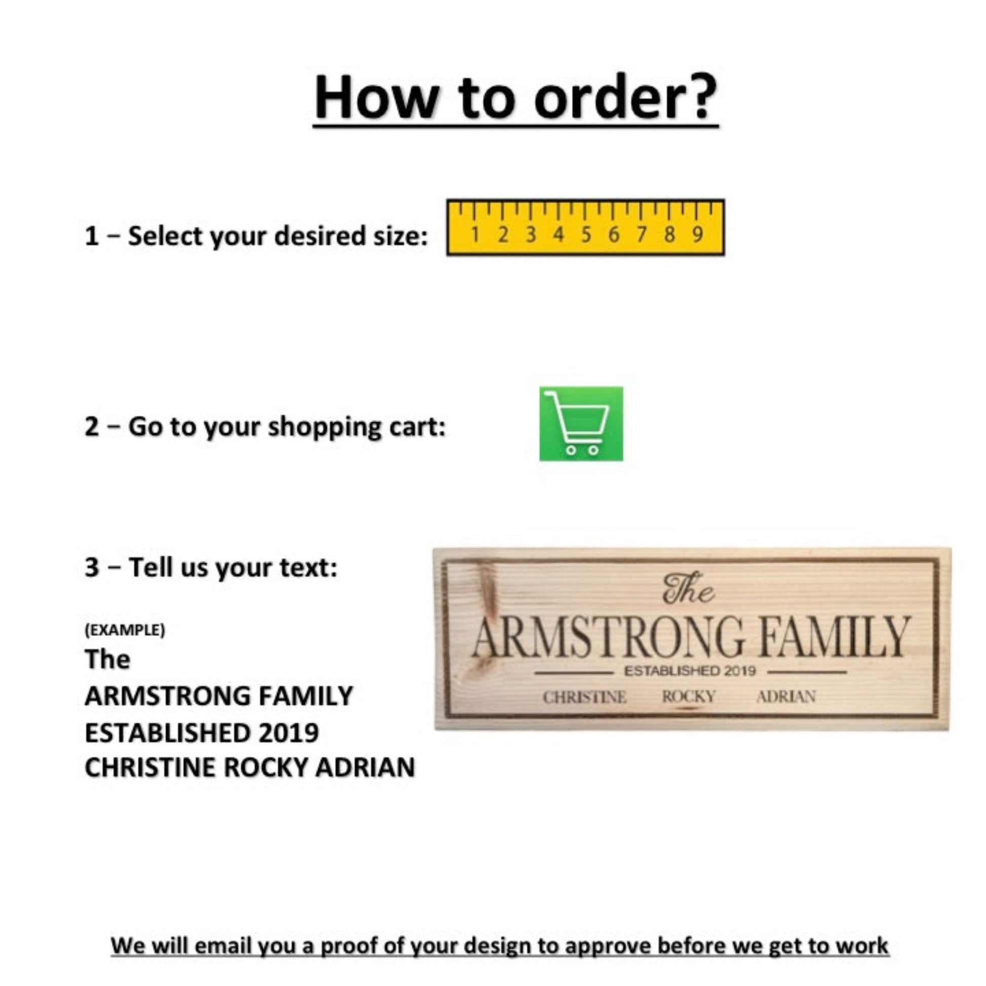 Wooden Family Name Sign